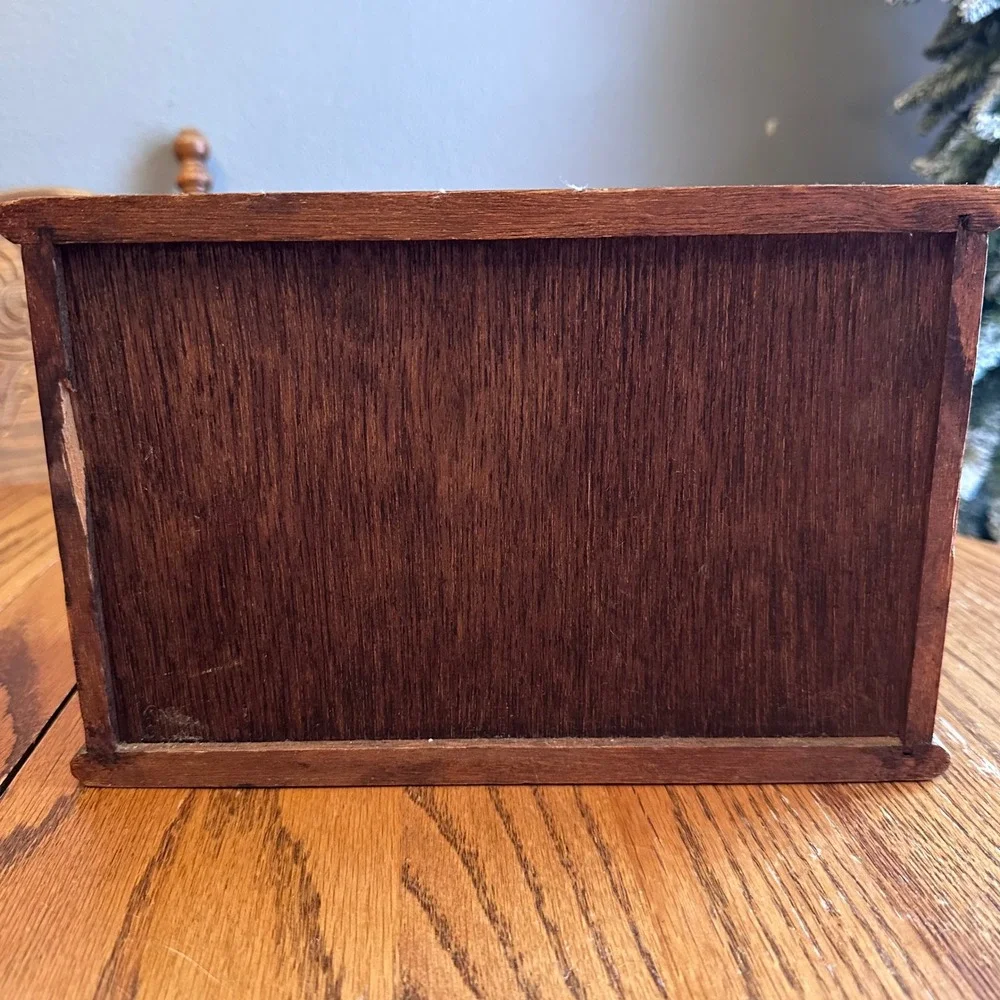 Mele Jewelry Box Chest Brown Vintage Wood 3-Drawer Japan